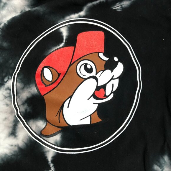 Buc ees T Shirt Men's Sz Medium Tie Dye - I’m Just Here For The Snacks Black - Picture 3 of 7